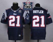 Nike New England Patriots -21 Malcolm Butler Navy Blue Team Color Super Bowl XLIX Champions Patch Me