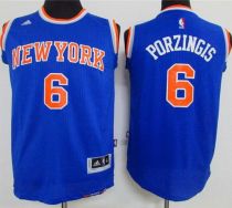 New York Knicks #6 Kristaps Porzingis Blue Stitched Youth NBA Jersey