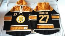 Boston Bruins -27 Dougie Hamilton Black Sawyer Hooded Sweatshirt Stitched NHL Jersey