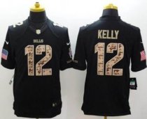 Nike Buffalo Bills -12 Jim Kelly Black NFL Limited Salute to Service Jersey