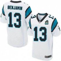 Nike Panthers -13 Kelvin Benjamin White With 20TH Season Patch Stitched Jersey
