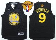 Golden State Warriors -9 Andre Iguodala Black Fashion The Finals Patch Stitched NBA Jersey