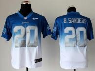 Nike Detroit Lions #20 Barry Sanders Blue White Men's Stitched NFL Elite Fadeaway Fashion Jersey
