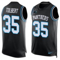 Nike Panthers -35 Mike Tolbert Black Team Color Stitched NFL Limited Tank Top Jersey