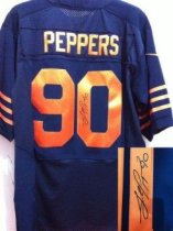 Nike Bears -90 Julius Peppers Navy Blue 1940s Throwback Stitched NFL Elite Autographed Jersey