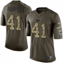 Nike Carolina Panthers -41 Roman Harper Green Stitched NFL Limited Salute to Service Jersey