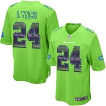 Nike Seahawks -24 Marshawn Lynch Green Alternate Stitched NFL Limited Strobe Jersey
