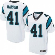 Nike Carolina Panthers -41 Roman Harper White Stitched NFL Elite Jersey