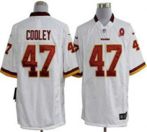 Nike Redskins -47 Chris Cooley White With 80TH Patch Stitched NFL Game Jersey