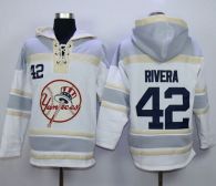 New York Yankees -42 Mariano Rivera White Sawyer Hooded Sweatshirt MLB Hoodie