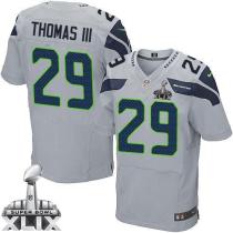 Nike Seattle Seahawks #29 Earl Thomas III Grey Alternate Super Bowl XLIX Men‘s Stitched NFL Elite Je