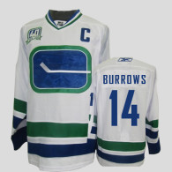 Vancouver Canucks -14 Alexandre Burrows Stitched White Third 40TH Patch NHL Jerse