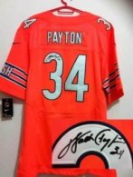 NEW NFL Chicago Bears 34 Walter Payton Orange Jerseys(Signed Elite)