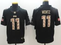 Nike Eagles -11 Carson Wentz Black Stitched NFL Limited Salute to Service Jersey