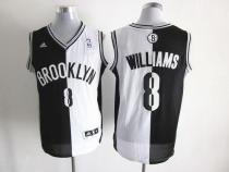Brooklyn Nets -8 Deron Williams Black White Split Fashion Stitched NBA Jersey