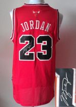 Revolution 30 Autographed Chicago Bulls -23 Michael Jordan Red Stitched NBA Jersey