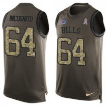 Nike Bills -64 Richie Incognito Green Stitched NFL Limited Salute To Service Tank Top Jersey