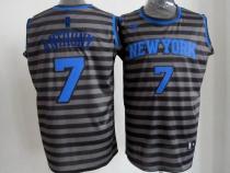 New York Knicks -7 Carmelo Anthony Black Grey Groove Stitched NBA Jersey