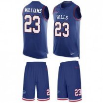 Bills #23 Aaron Williams Royal Blue Team Color Stitched NFL Limited Tank Top Suit Jersey