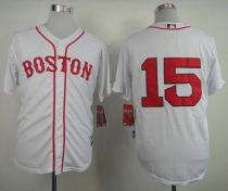 Boston Red Sox #15 Dustin Pedroia Stitched White MLB Jersey