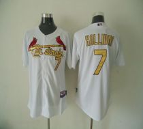 St Louis Cardinals #7 Matt Holliday White Gold No  Cool Base Stitched MLB Jersey