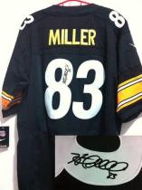 Nike Pittsburgh Steelers #83 Heath Miller Black Team Color Men's Stitched NFL Elite Autographed Jers