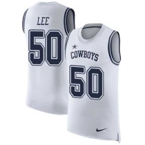 Nike Cowboys -50 Sean Lee White Stitched NFL Limited Rush Tank Top Jersey