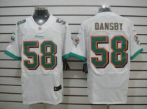 Nike Dolphins -58 Karlos Dansby White Stitched NFL Elite Jersey