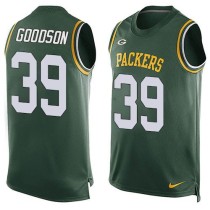 Nike Green Bay Packers -39 Demetri Goodson Green Team Color Stitched NFL Limited Tank Top Jersey