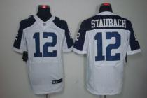 Nike Dallas Cowboys #12 Roger Staubach White Thanksgiving Throwback Men's Stitched NFL Elite Jersey