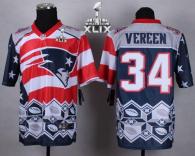 Nike New England Patriots -34 Shane Vereen Navy Blue Super Bowl XLIX Mens Stitched NFL Elite Noble F