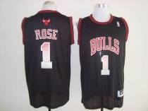 Chicago Bulls -1 Derrick Rose Black Fashion Stitched NBA Jersey