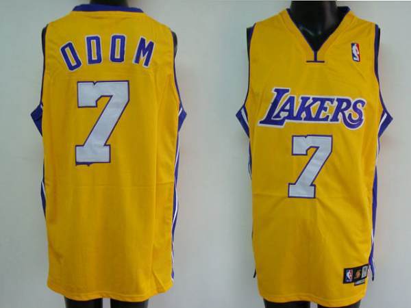 Los Angeles Lakers -7 Lamar Odom Stitched Yellow NBA Jersey