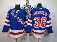 New York Rangers -36 Mats Zuccarello Blue Home With 2014 Stanley Cup Finals Stitched NHL Jersey