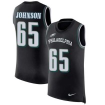 Nike Eagles -65 Lane Johnson Black Alternate Stitched NFL Limited Rush Tank Top Jersey
