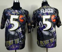 Nike Ravens -5 Joe Flacco Team Color Men's Stitched NFL Elite Fanatical Version Jersey