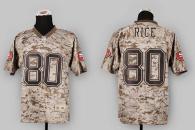 Nike San Francisco 49ers #80 Jerry Rice Camo USMC Men‘s Stitched NFL Elite Jersey