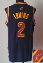 Revolution 30 Autographed Cleveland Cavaliers -2 Kyrie Irving Navy Blue Stitched NBA Jersey
