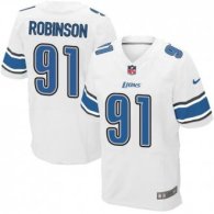 Nike Lions -91 A'Shawn Robinson White Stitched NFL Elite Jersey
