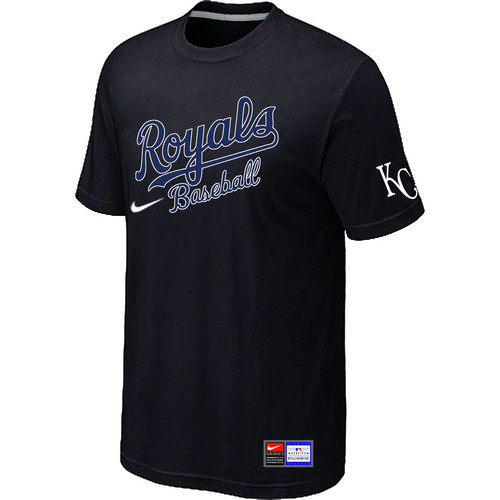 MLB Kansas City Royals Black Nike  Short Sleeve Practice T-Shirt
