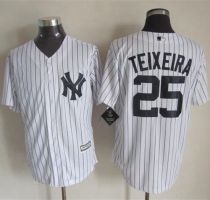 New York Yankees -25 Mark Teixeira White Strip New Cool Base Stitched MLB Jersey
