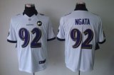 Nike Ravens -92 Haloti Ngata White With Art Patch Men Stitched NFL Limited Jersey