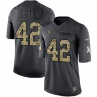 San Francisco 49ers -42 Ronnie Lott Nike Anthracite 2016 Salute to Service Jersey