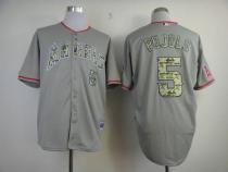 Los Angeles Angels of Anaheim -5 Albert Pujols Grey USMC Cool Base Stitched MLB Jersey