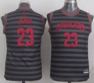 Cleveland Cavaliers #23 LeBron James Black Grey Groove Stitched Youth NBA Jersey
