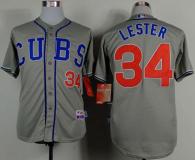 Chicago Cubs -34 Jon Lester Grey Cool Base Stitched MLB Jersey