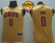 Revolution 30 Cleveland Cavaliers #0 Kevin Love Gold The Finals Patch Stitched Youth NBA Jersey