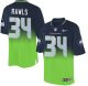 Nike Seahawks -34 Thomas Rawls Steel Blue Green Stitched NFL Elite Fadeaway Fashion Jersey