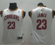 Revolution 30 Cleveland Cavaliers #23 LeBron James White Stitched Youth NBA Jersey