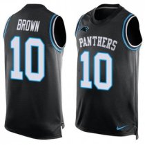 Nike Panthers -10 Corey Brown Black Team Color Stitched NFL Limited Tank Top Jersey